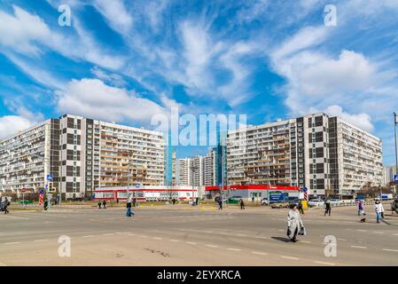 Selenograd, Russland - April 11,2016. Blick auf die Stadt und Straßen Andreevka Stockfoto