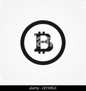 Bitcoin-Symbolvektor. Kryptowährung Logo isoliert auf weißem Hintergrund Stock Vektor