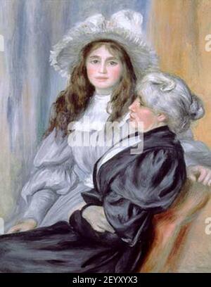 Pierre Auguste Renoir - Porträt Berthe Morisot und Tochter Julie. Stockfoto