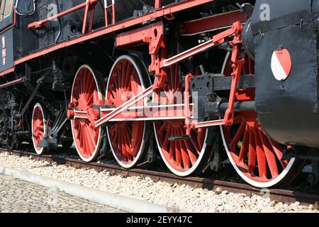 Dampflokomotive, Dampfzug, alter Dampfzug, Dampf, Skarżysko-Kamienna, PT47, Lokomotive PT47, Stockfoto