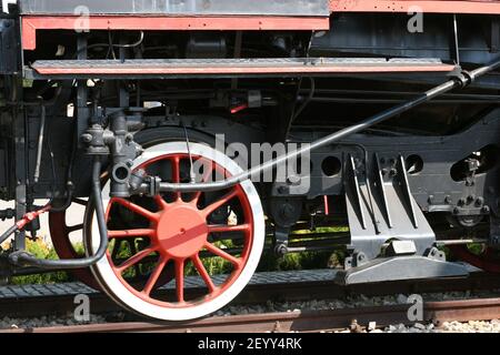 Dampflokomotive, Dampfzug, alter Dampfzug, Dampf, Skarżysko-Kamienna, PT47, Lokomotive PT47, Stockfoto