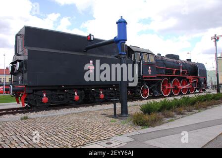 Dampflokomotive, Dampfzug, alter Dampfzug, Dampf, Skarżysko-Kamienna, PT47, Lokomotive PT47 Stockfoto