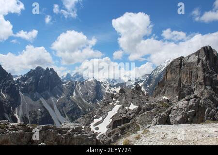 Alpenblick in Neustift, Stubaital Stockfoto