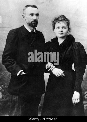 Pierre Curie und Marie Sklodowska Curie 1895. Stockfoto