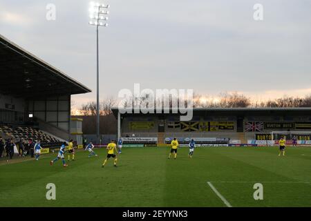 BURTON ON TRENT, GROSSBRITANNIEN. MÄRZ 6th: Ein allgemeiner Blick in das Stadion spät im Spiel während des Sky Bet League 1-Spiels zwischen Burton Albion und Peterborough United am Samstag, den 6th. März 2021 im Pirelli Stadium, Burton Upon Trent. (Kredit: James HolyOak, Mi News) Kredit: MI Nachrichten & Sport /Alamy Live Nachrichten Stockfoto