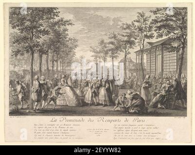 Pierre François Courtois, La Promenade des Remparts de Paris, 1760. Stockfoto