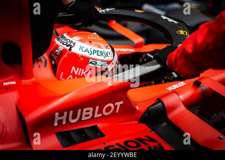 Niki Lauda Tribute auf dem Helm, Kaské, von VETTEL Sebastian (ger), Scuderia Ferrari SF90, Portrait während der Formel 1 Weltmeisterschaft 2019, Grand Prix von Monaco vom 23. Bis 26. Mai in Monaco - Foto Antonin Vincent / DPPI Stockfoto