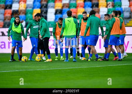 Dacia Arena - Friuli Stadion, Udine, Italien, 06 Mär 2021, US Sassuolo Aufwärmphase während Udinese Calcio vs US Sassuolo, Italienischer Fußball Serie A Spiel - Foto Alessio Marini / LM Stockfoto