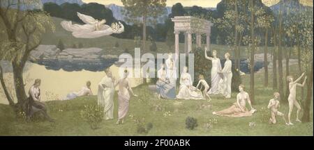 Pierre Puvis de Chavannes - der Heilige Hain, Geliebte der Künste und der Musen - 1922,445 Stockfoto