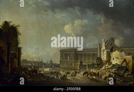 Pierre-Antoine Demachy - die Gegend vor dem Louvre Colonnade Stockfoto