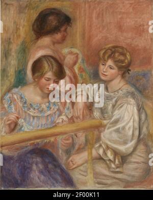 Pierre-Auguste Renoir - Sticker (Les Brodeuses) Stockfoto