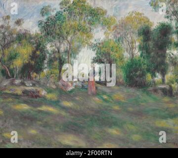 Pierre-Auguste Renoir - Paysage avec Figures (ca,1890). Stockfoto