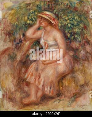 Pierre-Auguste Renoir - Frau Tagträumen (Rêveuse) Stockfoto