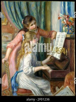 Pierre-Auguste Renoir, 1892 - zwei junge Mädchen am Klavier. Stockfoto