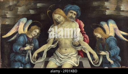 Pietà (der tote Christus trauert von Nikodemus und zwei Engeln) A16086. Stockfoto