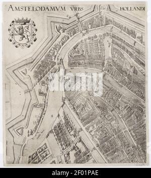 Pieter Bast - Amstelodamum urbs Hollandiae primaria emporium totius Europae celeberrimum (1599) 1-1. Stockfoto