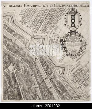 Pieter Bast - Amstelodamum urbs Hollandiae primaria emporium totius Europae celeberrimum (1599) 1-2. Stockfoto