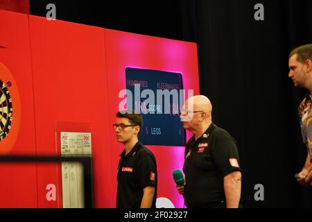 Am zweiten Tag des Ladbrokes UK Open 2021 Turniers in der Marshall Arena, Milton Keynes. Bilddatum: Samstag, 6. März 2021. Stockfoto