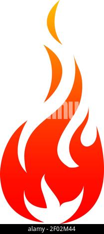 Symbol „Feuer mit Funken isoliert“. Vektor lodernde Flammen, Lagerfeuer oder Lagerfeuer Symbol Stock Vektor