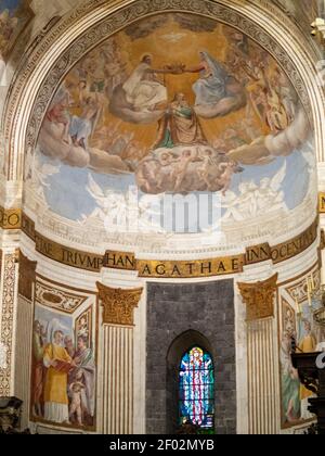 Fresken des Hochaltars der Kathedrale von Catania Stockfoto