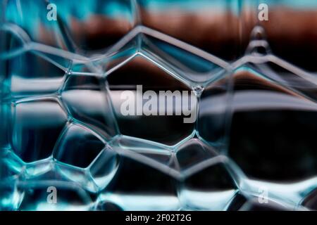 Eine Nahaufnahme von abstrakten transparenten Mustern mit einer verschwommenen Hintergrund Stockfoto