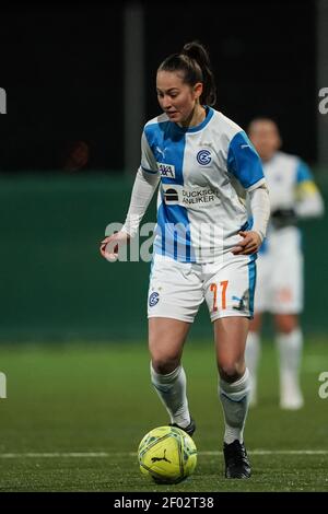 Niederhasli, Zürich. März 2021, 06th. 6th. März 2021, Niederhasli, GC/Campus, AXA Women's Super League: Grasshopper Club Zürich - BSC YB-Women, # 27 Fiona Hubler (GC) in Aktion (Schweiz/Kroatien OUT) Credit: SPP Sport Pressefoto. /Alamy Live Nachrichten Stockfoto