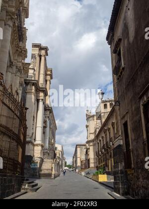 Via Crociferi, Catania Stockfoto