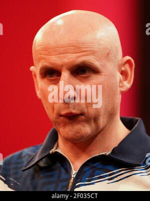 Alan Soutar am zweiten Tag des Ladbrokes UK Open 2021 Turniers in der Marshall Arena, Milton Keynes. Bilddatum: Samstag, 6. März 2021. Stockfoto