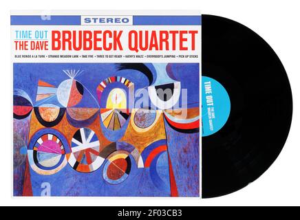 Tiem aus Vinyl Jazz Album des Dave Brubeck Quartetts Stockfoto