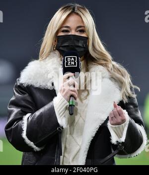 Turin, Italien. März 2021, 06th. Die DAZN-Anchterin, Diletta Leotta, während des Fußballspiels der Serie A zwischen Juventus FC und SS Lazio im Allianz-Stadion in Turin (Italien), 6th. März 2021. Foto Giuliano Marchisciano/Insidefoto Kredit: Insidefoto srl/Alamy Live News Stockfoto