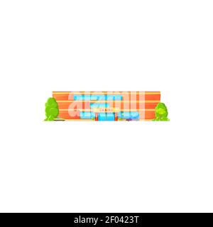 Entertainment Club isoliert Casino Gebäude Fassade Ikone. Vector Casino mit Neon-Schild, ungeordnetes Spielhaus, Freizeitclub. Außenansicht des Glücksspiels inf Stock Vektor