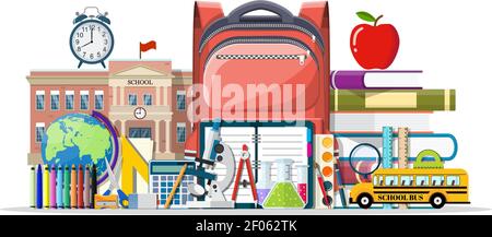 Großes Schulset. Stock Vektor