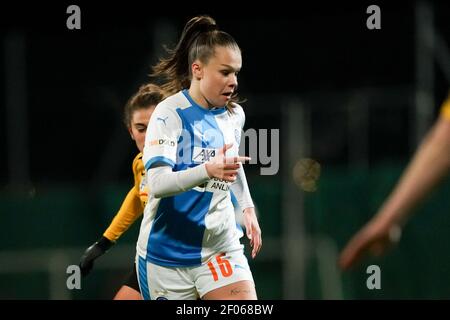 Niederhasli, Zürich. März 2021, 06th. 6th. März 2021, Niederhasli, GC/Campus, AXA Women's Super League: Grasshopper Club Zürich - BSC YB Women, # 15 Ella Ljustina (GC) in Aktion (Schweiz/Kroatien OUT) Credit: SPP Sport Pressefoto. /Alamy Live Nachrichten Stockfoto