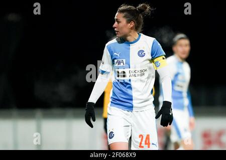 Niederhasli, Zürich. März 2021, 06th. 6th. März 2021, Niederhasli, GC/Campus, AXA Women's Super League: Grasshopper Club Zürich - BSC YB-Women, # 24 Laura Walker (GC) in Aktion (Schweiz/Kroatien OUT) Credit: SPP Sport Pressefoto. /Alamy Live Nachrichten Stockfoto