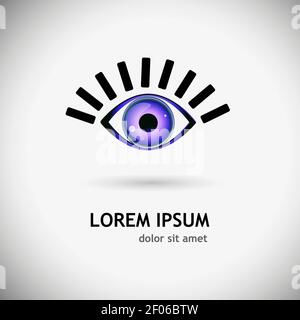 Eye-Logo. Augenobjekt mit Wimpern. Vektorgrafik Stock Vektor