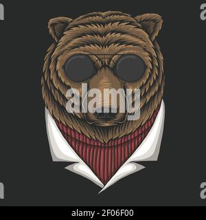 Bär Brillen Vektor Illustration für Ihr Unternehmen oder Ihre Marke Stock Vektor