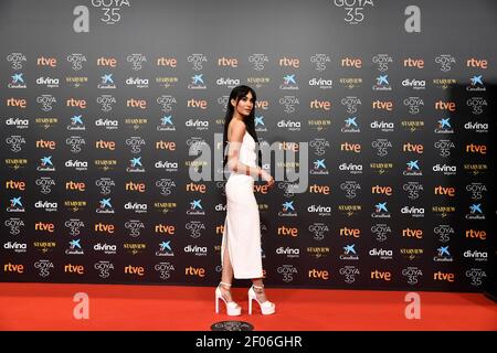 6. März 2021: Aitana nimmt 35th Goya Cinema Awards 2021 - Red Carpet im Gran Hotel Miramar am 6. März 2021 in Malaga, Spanien, Teil (Foto: © Jack AbuinZUMA Wire) Stockfoto