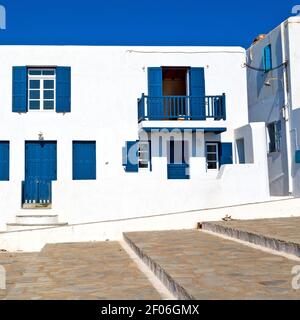 Auf der Insel griechenland antorini europa altes Haus und Weiße Farbe Stockfoto