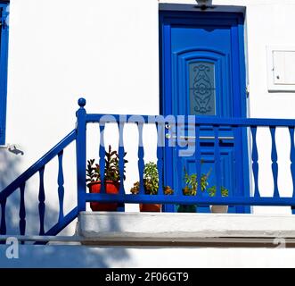 Auf der Insel griechenland antorini europa altes Haus und Weiße Farbe Stockfoto