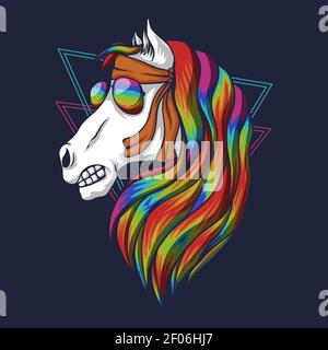 Pferdekopf bunte Vektor-Illustration für Ihre Firma oder Marke Stock Vektor