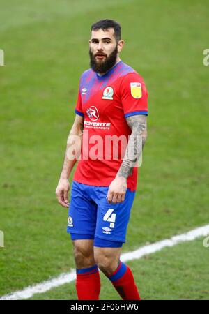 LONDON, Großbritannien, MÄRZ 06: Bradley Johnson von Blackburn Rovers während der Sky Bet Championship zwischen Millwall und Blackburn Rovers im Den Stadium, London am 06th. März 2021 Credit: Action Foto Sport/Alamy Live News Stockfoto