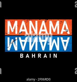 Name der Stadt Manama. Moderne TYPOGRAFIE für Druck, Hintergrund, Logo, für Plakate, Einladungen, Karten, etc. Typografie Vektor. Stock Vektor