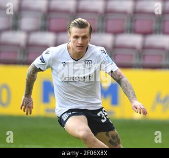 Tynecastle Park, Edinburgh, Schottland. Großbritannien, 6th. März - 21. Scottish Championship Match .Hearts vs Dundee . Jason Cummings Dundee Kredit: eric mccowat/Alamy Live News Stockfoto