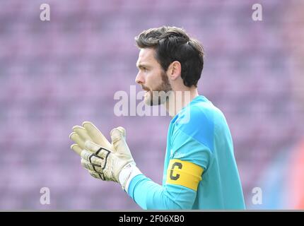 Tynecastle Park, Edinburgh, Schottland. Großbritannien, 6th. März - 21. Scottish Championship Match .Hearts vs Dundee . Craig Gordon (#1) von Heart of Midlothian FC Torwart Credit: eric mccowat/Alamy Live News Stockfoto