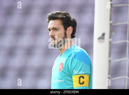 Tynecastle Park, Edinburgh, Schottland. Großbritannien, 6th. März - 21. Scottish Championship Match .Hearts vs Dundee . Craig Gordon (#1) von Heart of Midlothian FC Torwart Credit: eric mccowat/Alamy Live News Stockfoto