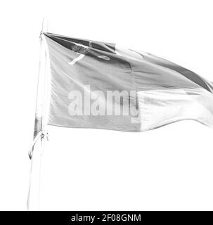 Im oman winkende Flagge und der wolkige Himmel Stockfoto