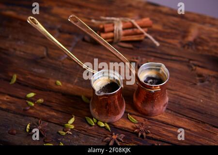 Zwei türkische Kaffees Stockfoto