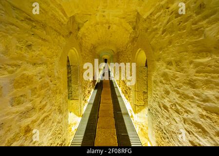 Der Tunnel der Musee Drai Eechelen (drei Eicheln Museum), Luxemburg Stockfoto