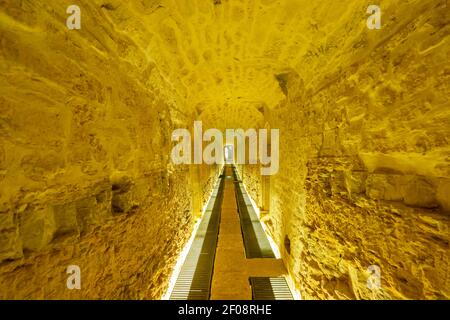 Der Tunnel der Musee Drai Eechelen (drei Eicheln Museum), Luxemburg Stockfoto