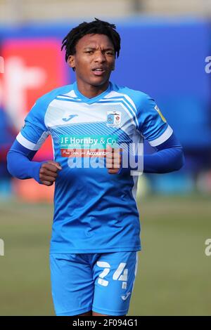 BARROW IN FURNESS. MÄRZ 6th Kgosi Ntlhe von Barrow während des Sky Bet League 2 Spiels zwischen Barrow und Mansfield Town in der Holker Street, Barrow-in-Furness am Samstag, 6th. März 2021. (Kredit: Mark Fletcher, Mi News) Kredit: MI Nachrichten & Sport /Alamy Live Nachrichten Stockfoto